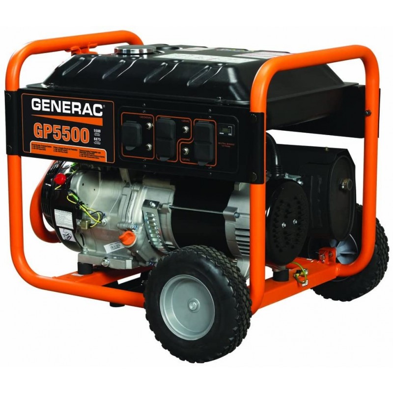 Generac GP5500 389cc 5,500-Watt 120/240-Volt Recoil Start Portable Generator - 5939