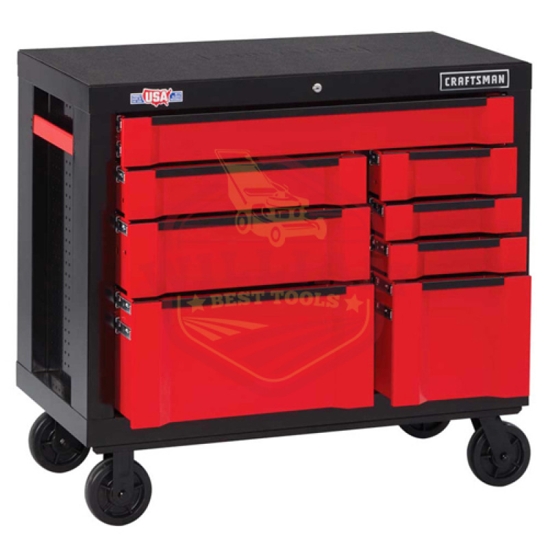 CRAFTSMAN 3000 Series 41-in W x 37-in H 8-Drawer Steel Rolling Tool Cabinet (Red)